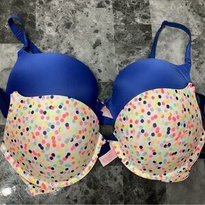 Pink Victoria Secrets push up bra bundle 34DD